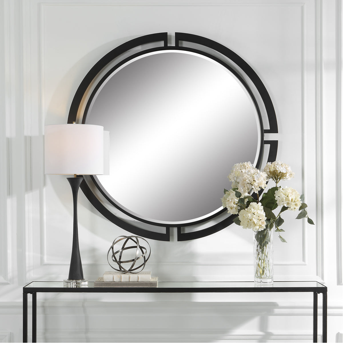 Miroir rond moderne Uttermost Quadrant