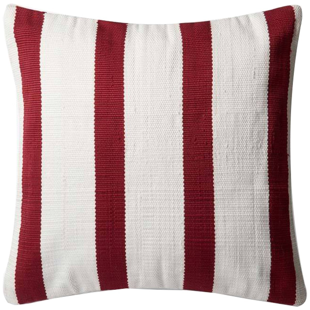 Coussin Loloi P0507 rouge et ivoire 22 x 22, lot de 2