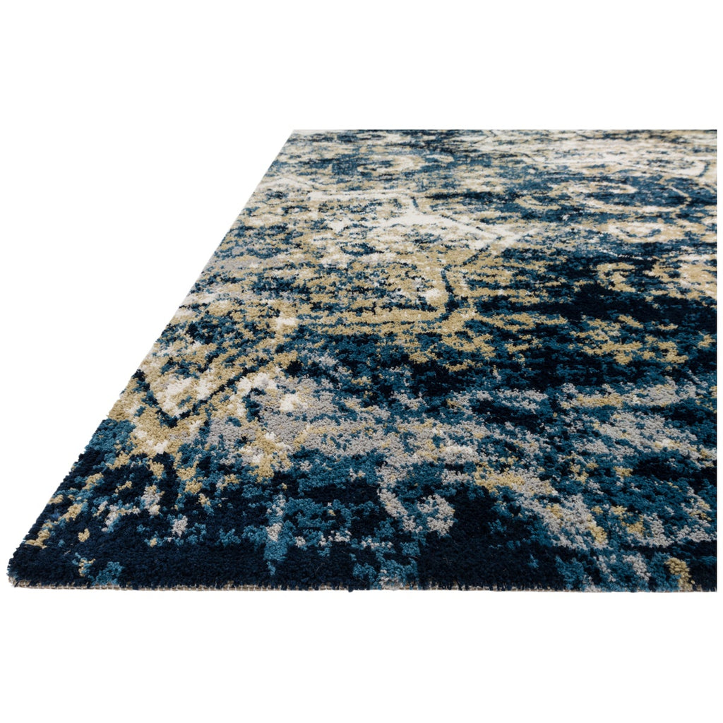 Tapis Loloi Torrance TC-04 bleu marine et ivoire