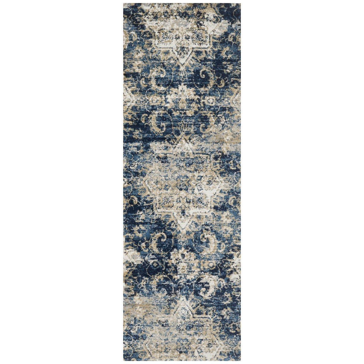 Tapis Loloi Torrance TC-04 bleu marine et ivoire