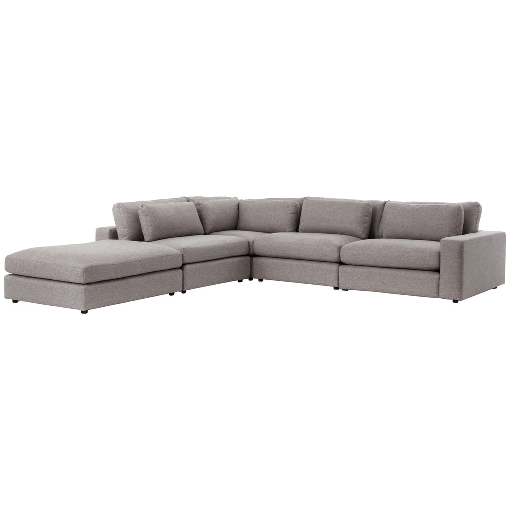 Canapé sectionnel 4 pièces avec pouf Atelier Bloor de Four Hands - Étain d'échecs