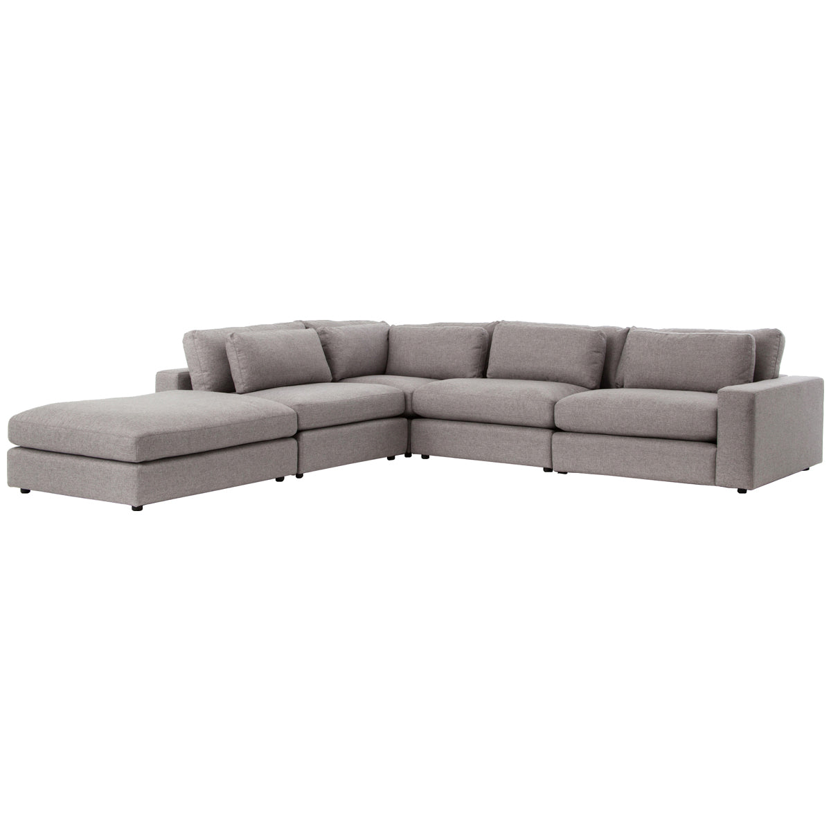 Canapé sectionnel 4 pièces avec pouf Atelier Bloor de Four Hands - Étain d'échecs