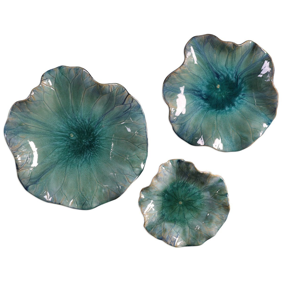 Ensemble de 3 fleurs en céramique Abella de Uttermost