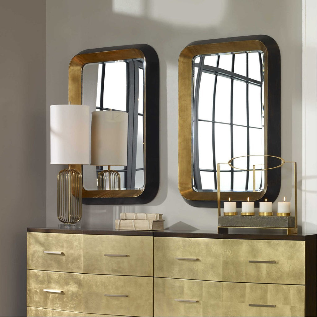 Miroir mural métallisé doré Uttermost Niva