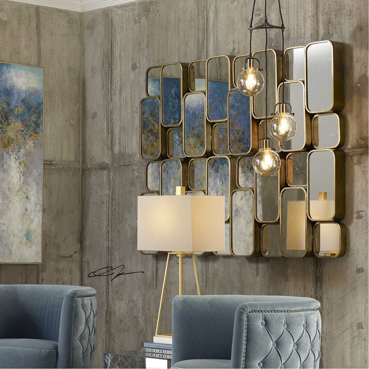 Miroir doré moderne Uttermost Canute