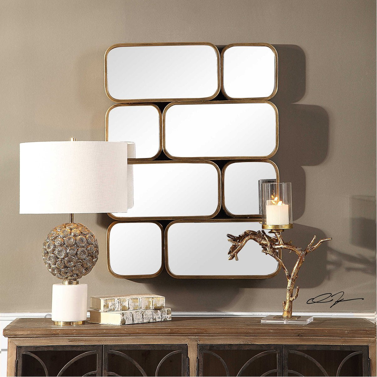 Miroir doré moderne Uttermost Canute