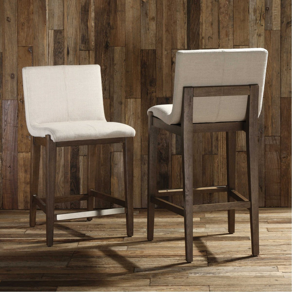 Tabouret de comptoir en lin Uttermost Klemens