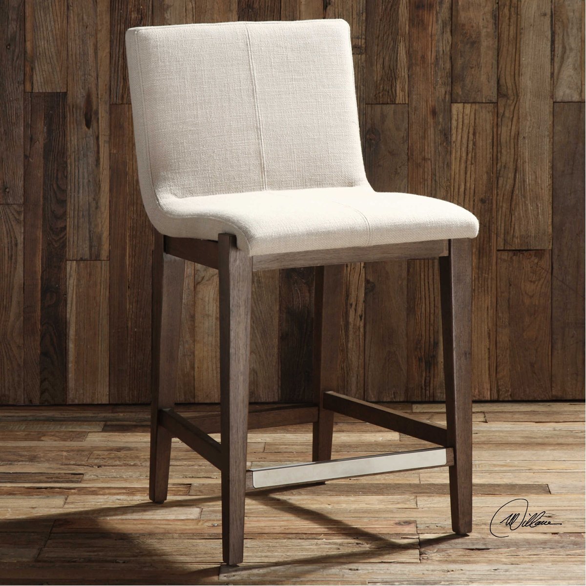 Tabouret de comptoir en lin Uttermost Klemens