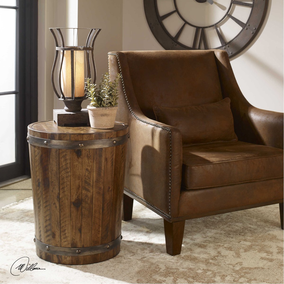 Table d'appoint en tonneau de vin Uttermost Ceylan