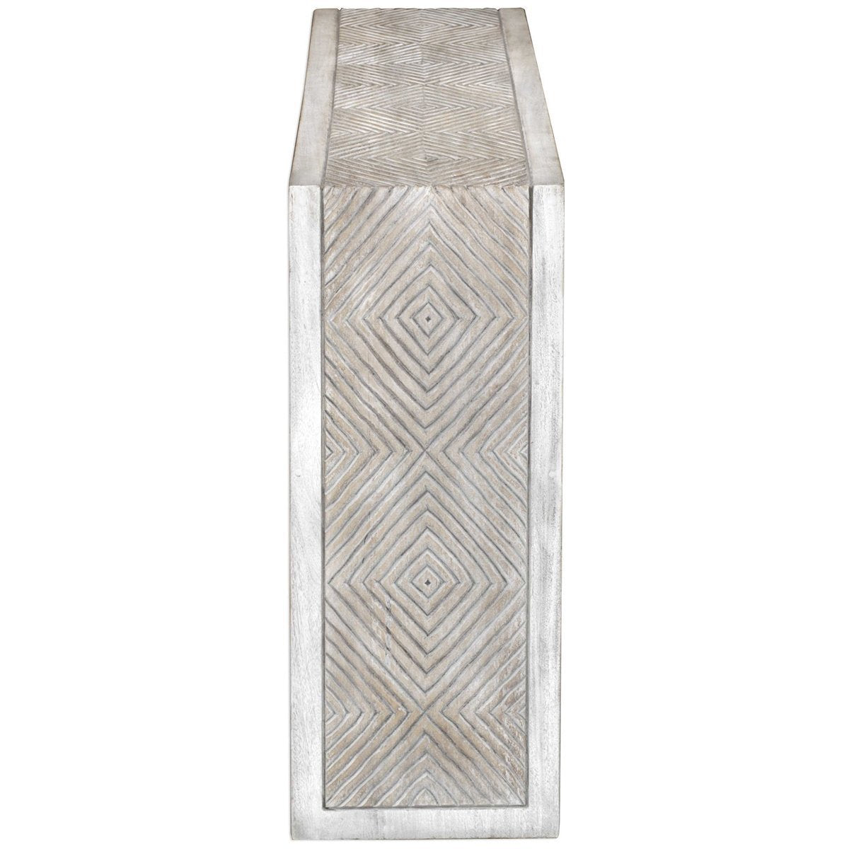Table console sculptée en os blanc Genara de Uttermost