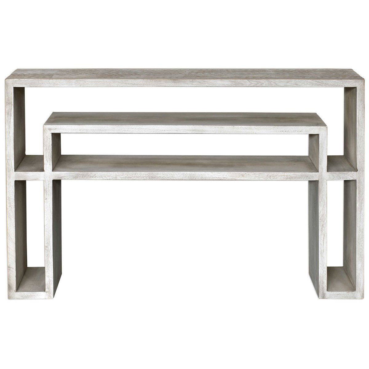 Table console sculptée en os blanc Genara de Uttermost