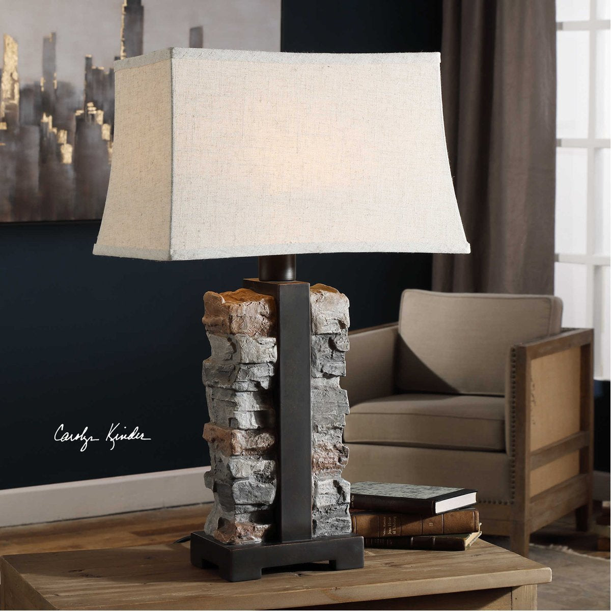 Lampe en pierre empilée Uttermost Kodiak