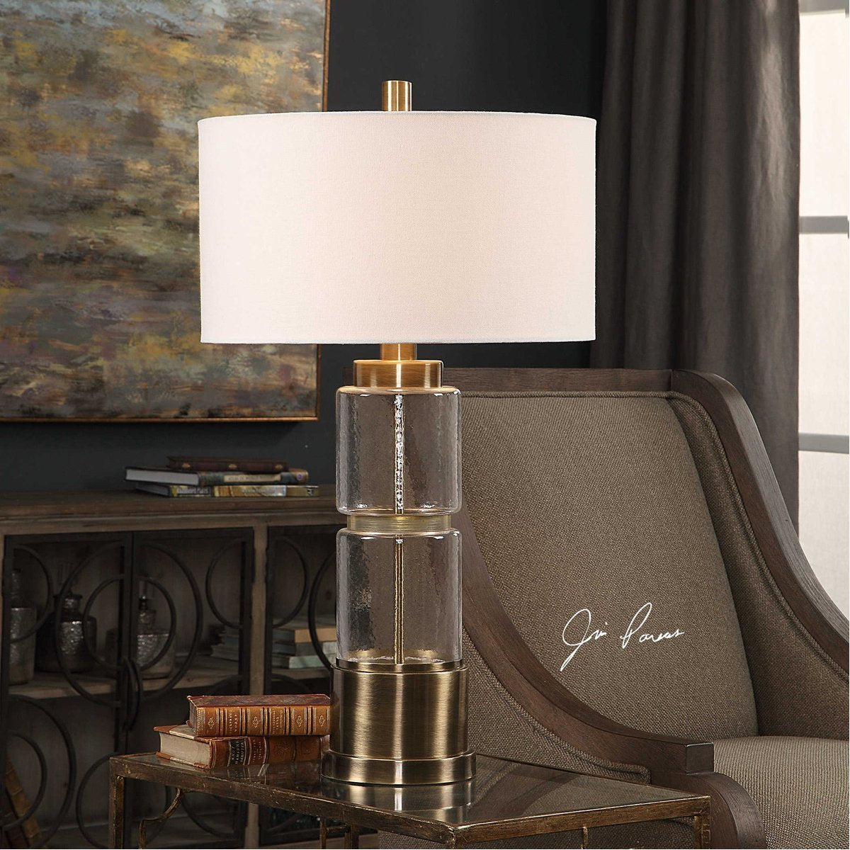 Lampe colonne en verre Vaiga de Uttermost