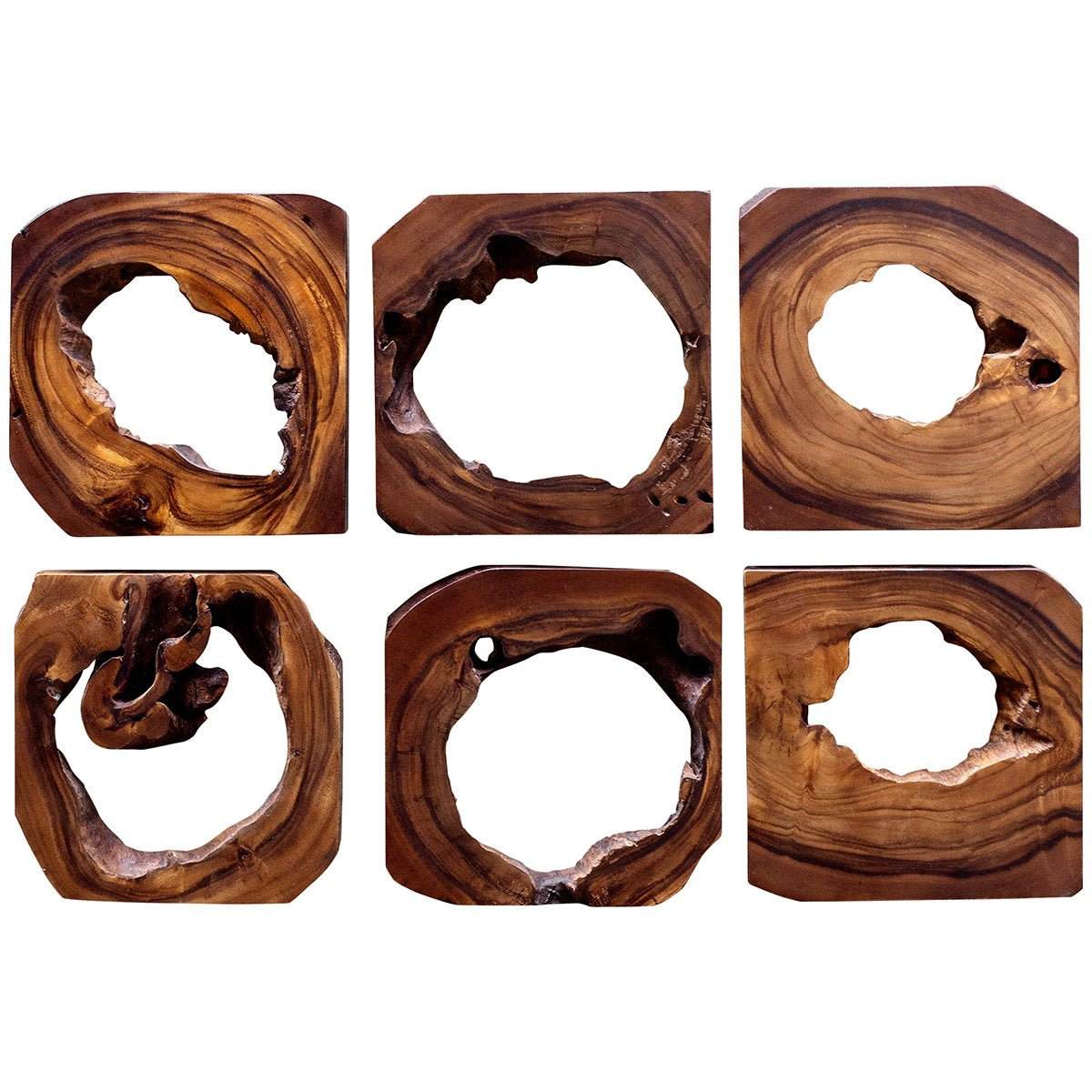 Décoration murale en bois Adlai Uttermost, ensemble de 6 pièces