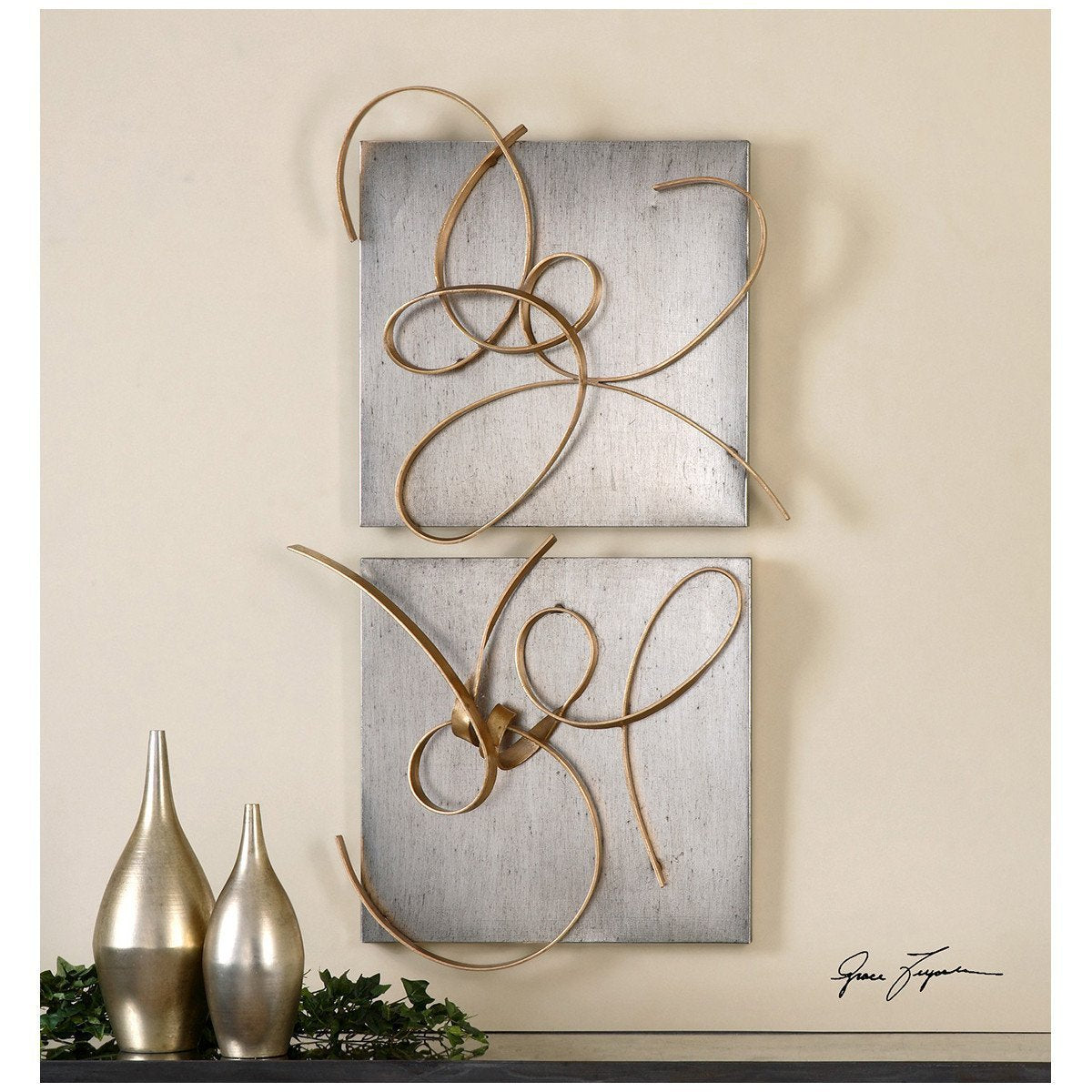 Décoration murale en métal Uttermost Harmony, lot de 2