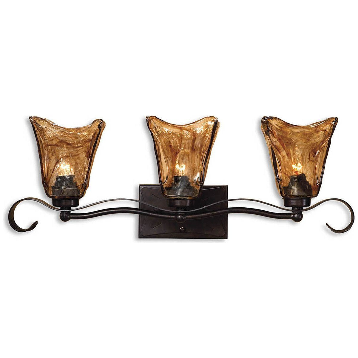 Applique murale de salle de bain Uttermost Vetraio à 3 lumières en bronze
