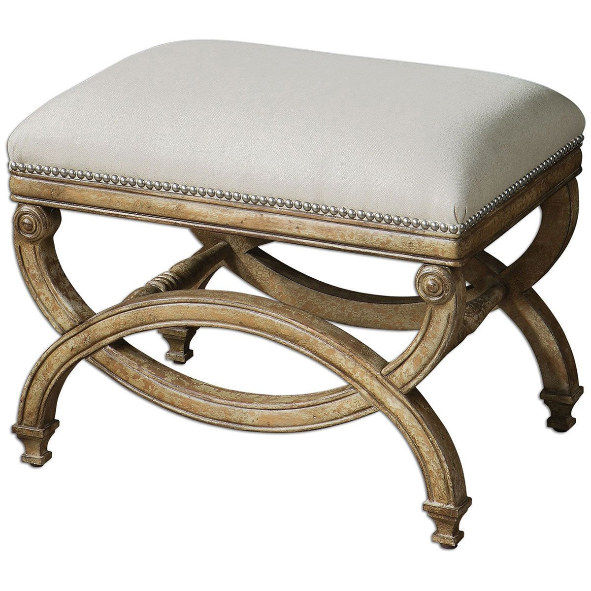 Petit banc en lin naturel Karline d'Uttermost