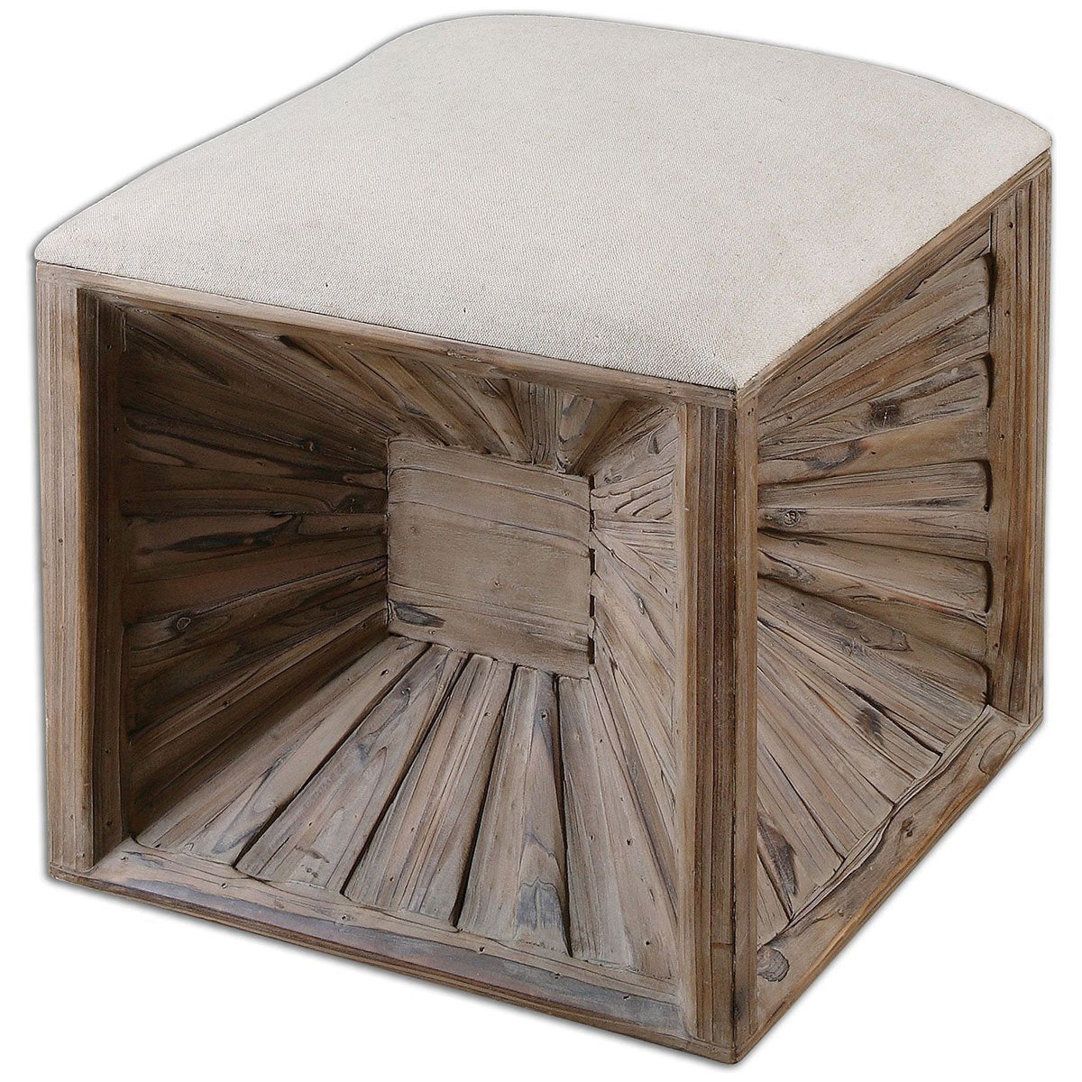 Pouf en bois Uttermost Jia