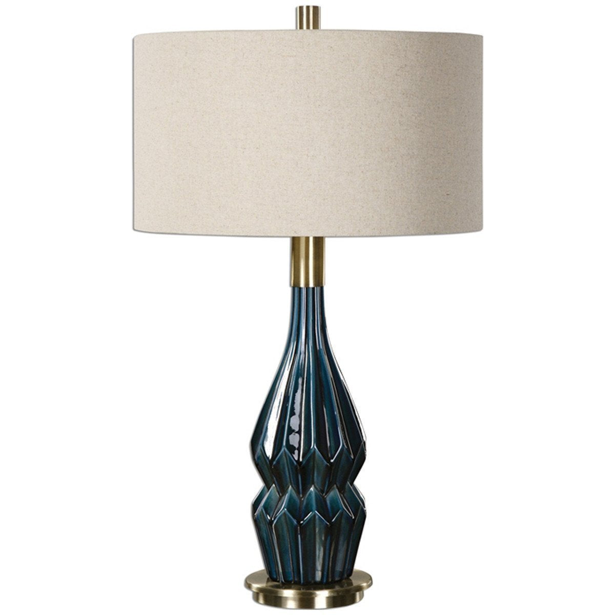 Lampe en céramique bleu de Prusse extrême