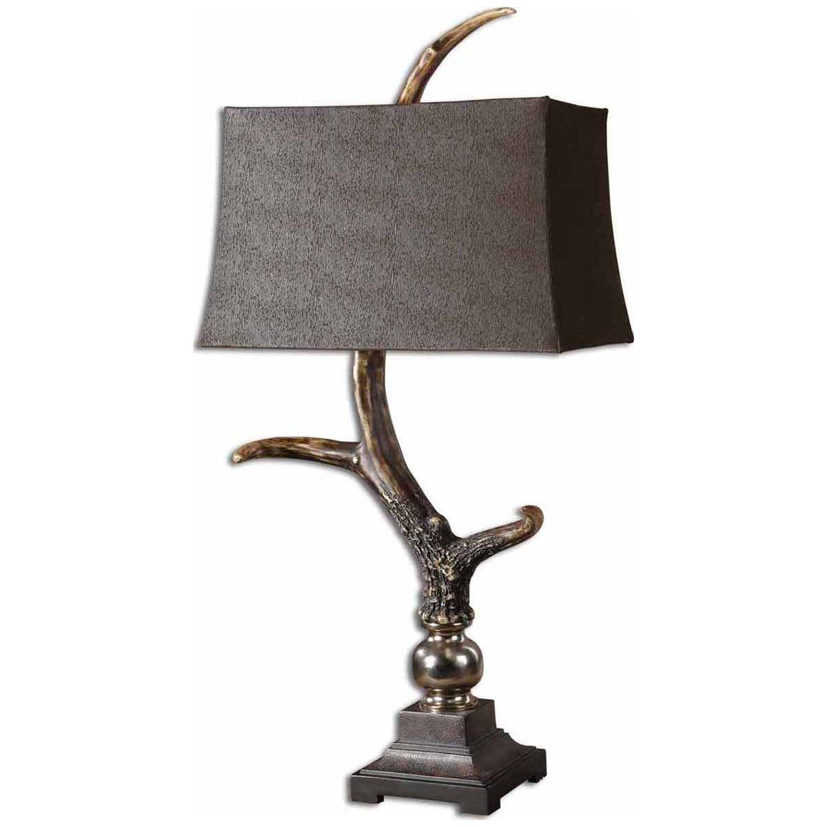 Lampe de table en corne de cerf à abat-jour foncé Uttermost