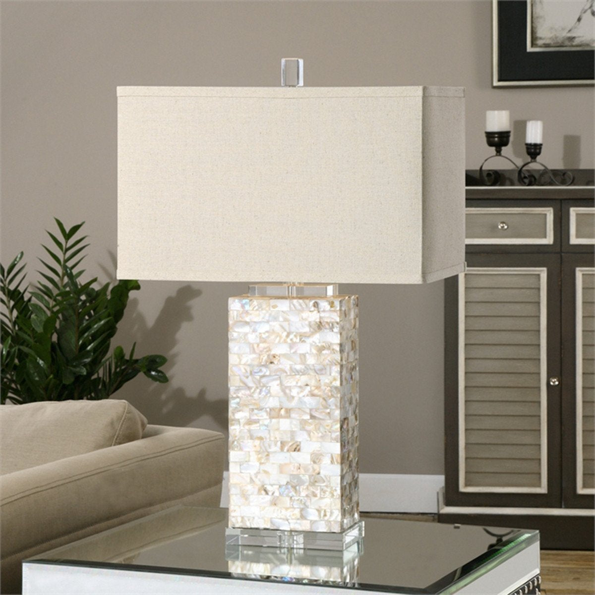 Lampe en coquillage Capiz d'Uttermost Aden