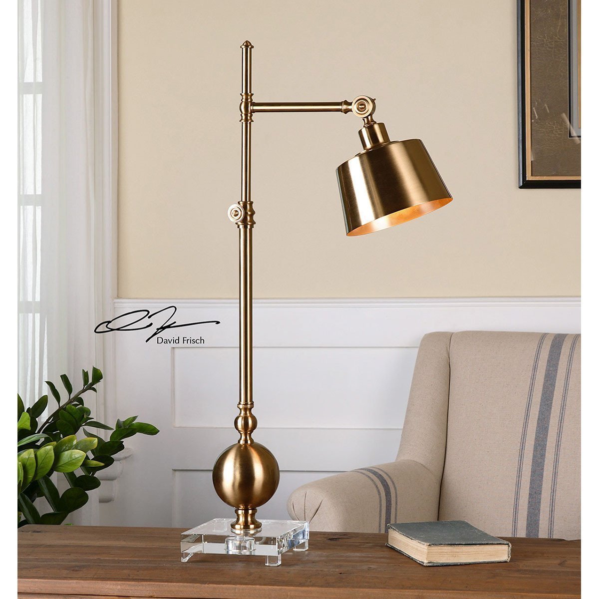 Lampe de travail en laiton brossé Uttermost Laton