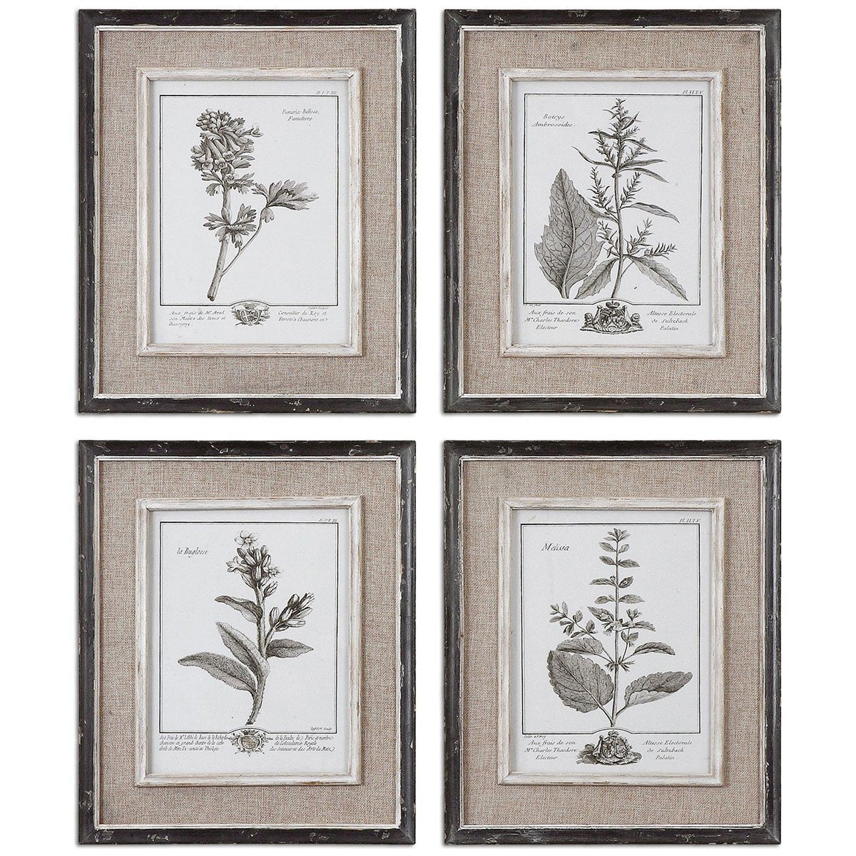 Ensemble de 4 œuvres encadrées « Uttermost Casual Grey Study »