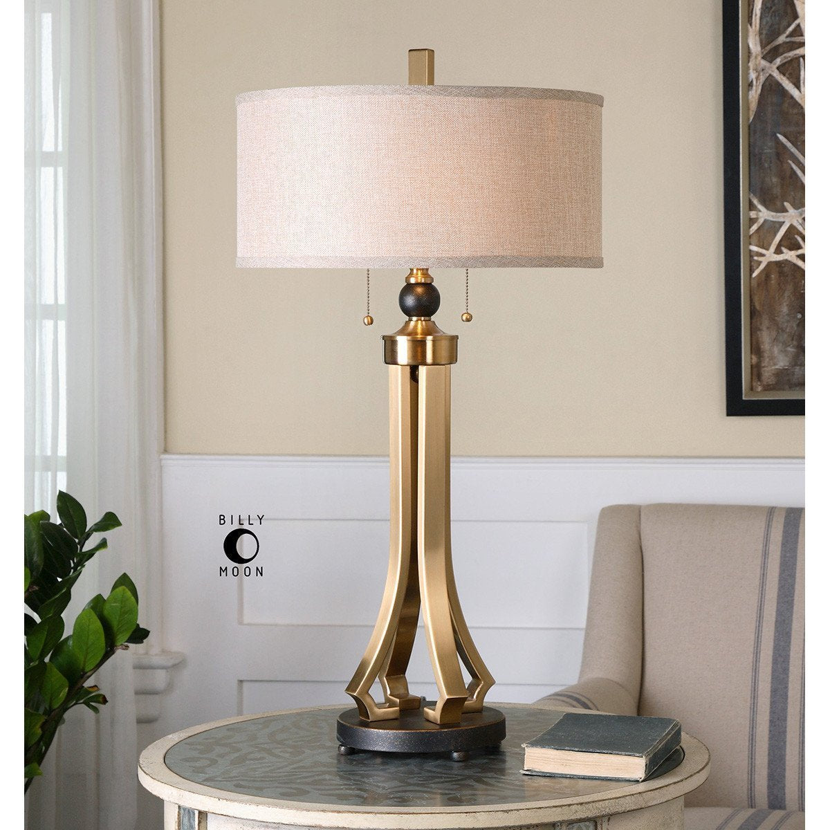 Lampe de table en laiton brossé Uttermost Selvino