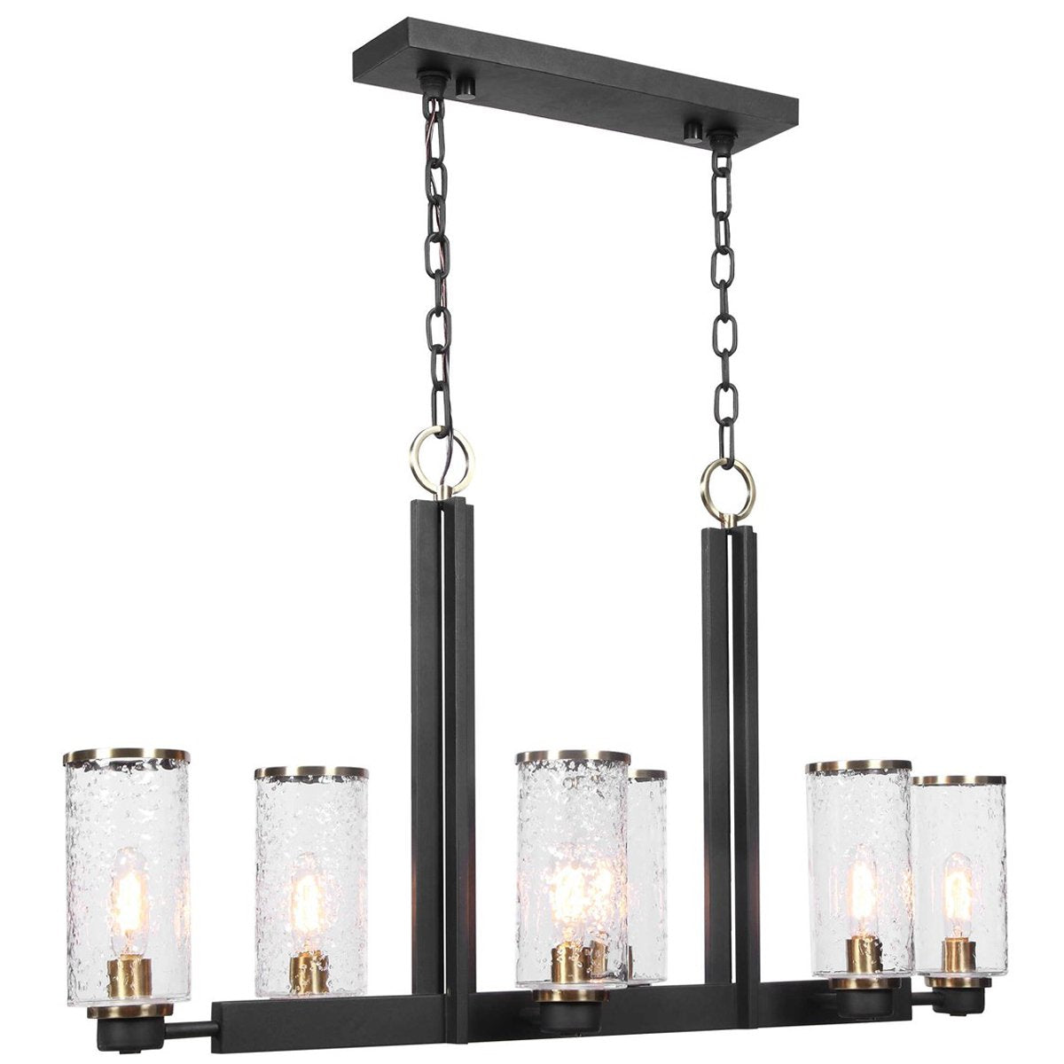 Luminaire industriel pour îlot à 6 lampes Uttermost Jarsdel