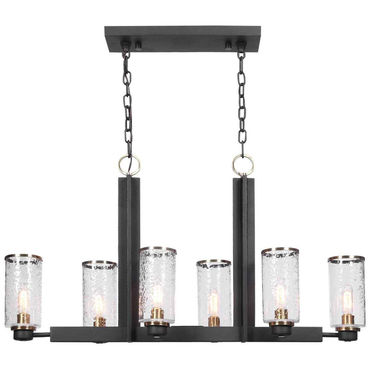 Luminaire industriel pour îlot à 6 lampes Uttermost Jarsdel
