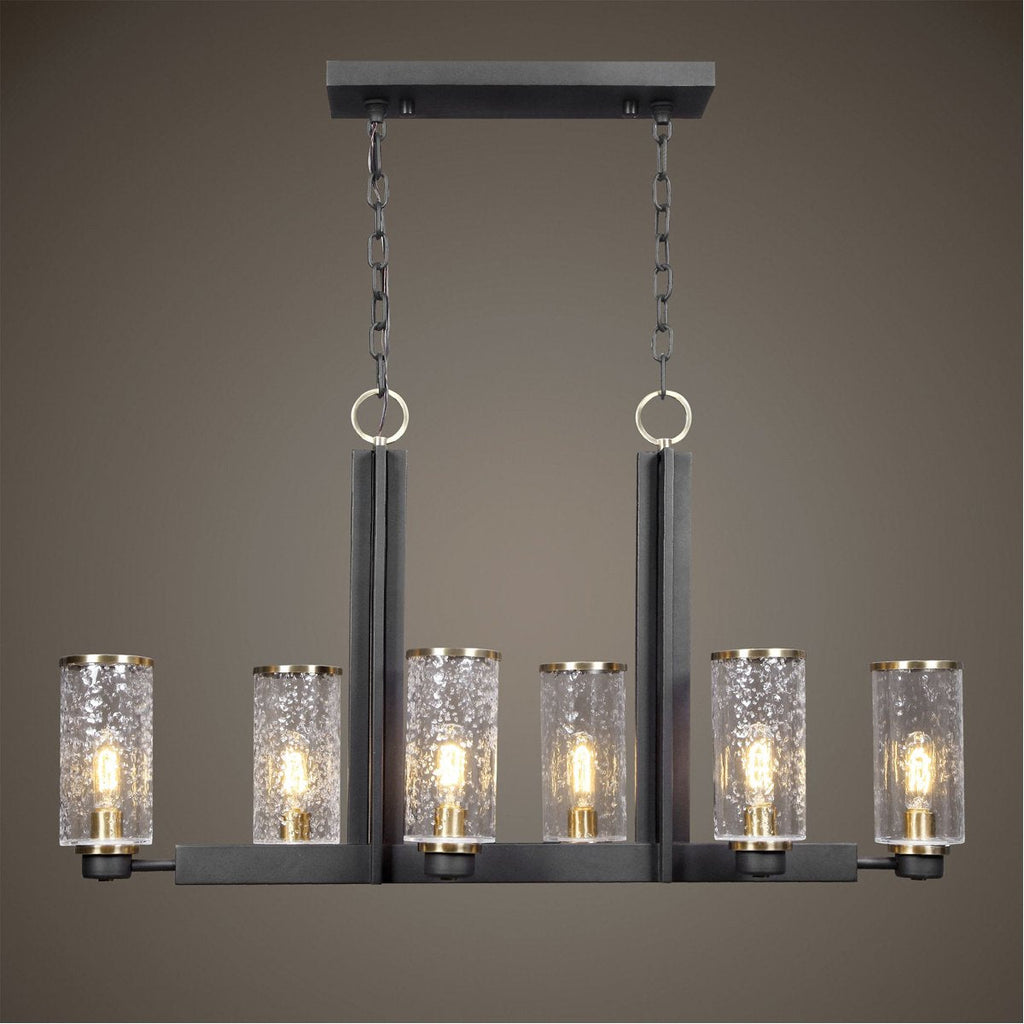 Luminaire industriel pour îlot à 6 lampes Uttermost Jarsdel