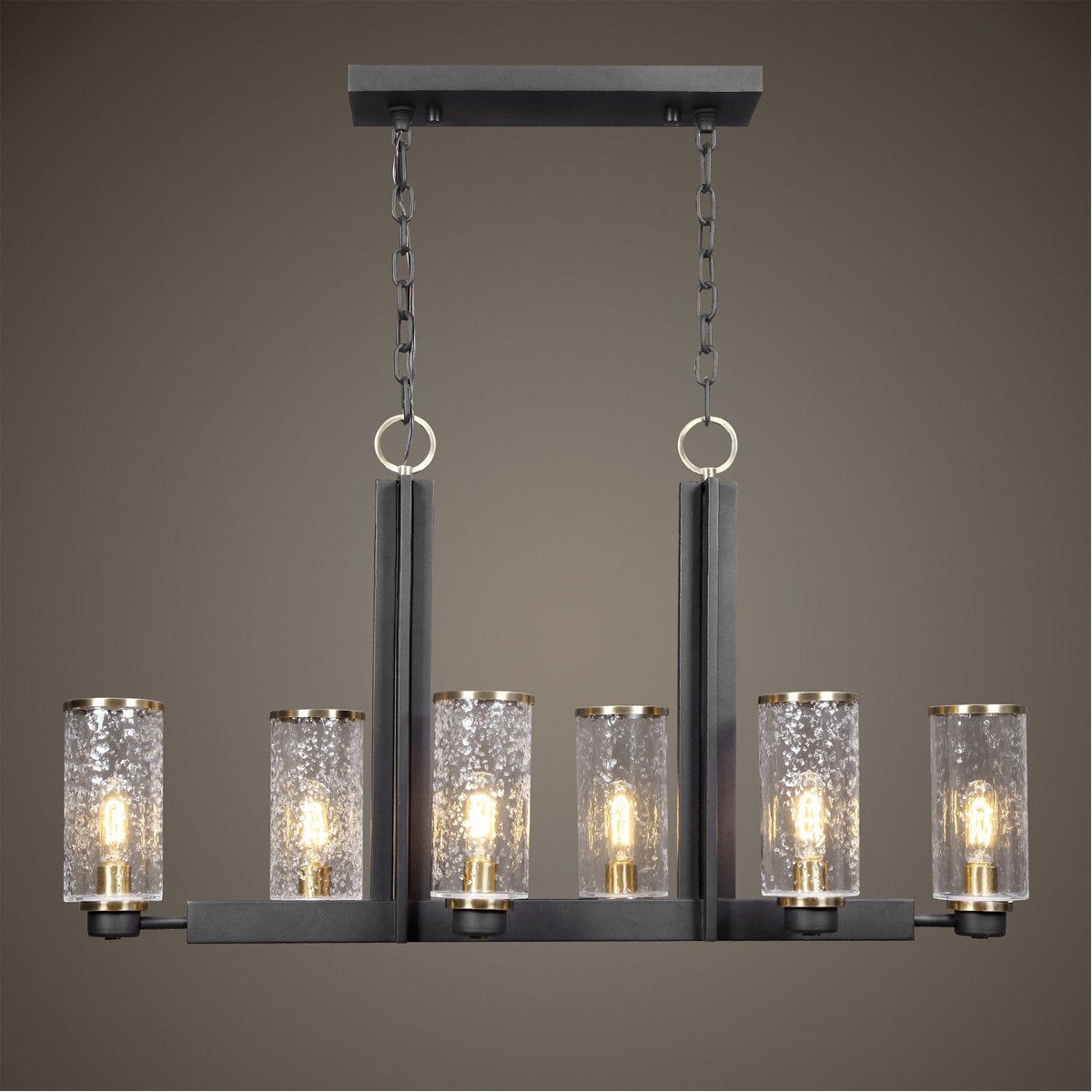 Luminaire industriel pour îlot à 6 lampes Uttermost Jarsdel