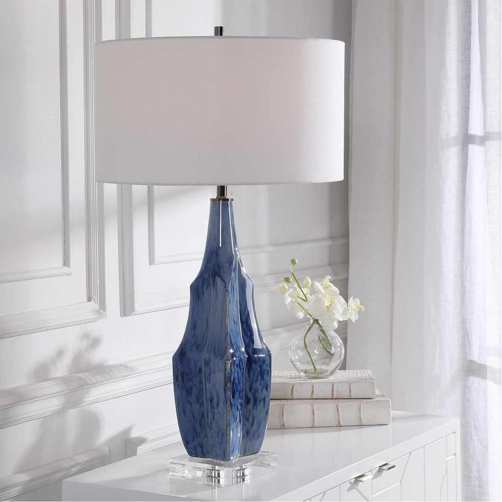 Lampe de table bleue Uttermost Everard