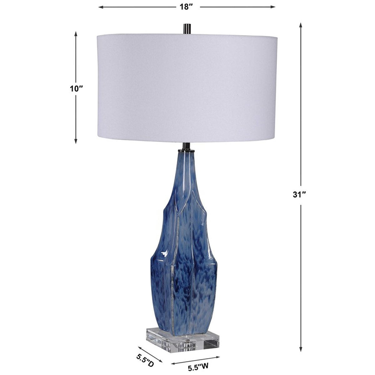 Lampe de table bleue Uttermost Everard